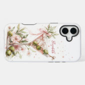 Coque iPhone 16 Plus Martini Élégant Monogrammé (Verso Horizontal)