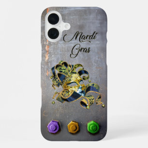 Coque iPhone 16 Plus Masque de carnaval Mardi Gras de SlipperyJoe's vio