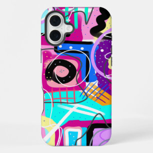 Coque iPhone 16 Plus Maximaliste coloré Expressif Abstrait