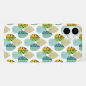 Coque iPhone 16 Plus Mid Century Modern Leaves in Green and Gold (Verso Horizontal)