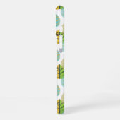 Coque iPhone 16 Plus Mid Century Modern Leaves in Green and Gold (Côté gauche)