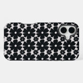 Coque iPhone 16 Plus Minimalist black & white daisy pattern (Verso Horizontal)