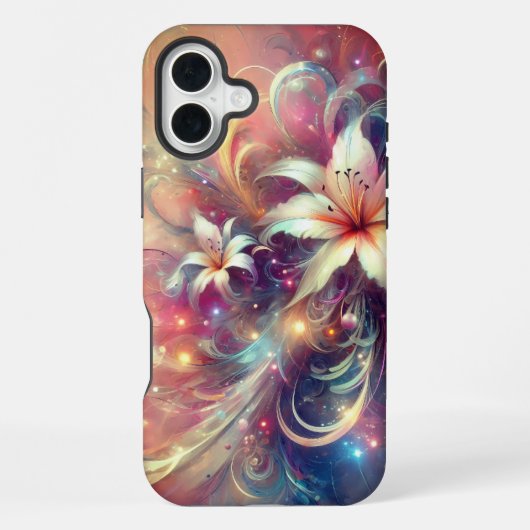 Coque iPhone 16 Plus Modèle floral Imaginaire (Verso)