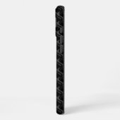 Coque iPhone 16 Plus Modern Black Rubber Lattice with Name (Côté gauche)