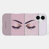 Coque iPhone 16 Plus Moderne chic rayé, cils frais (Verso Horizontal)