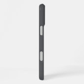 Coque iPhone 16 Plus Moderne Élégant Gris Foncé Monogramme & Nom (Côté droit)