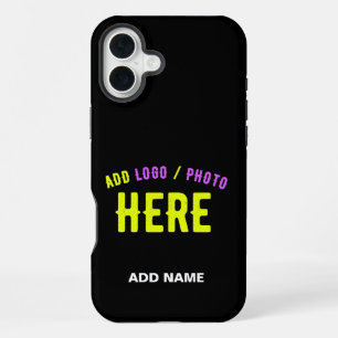 COQUE iPhone 16 PLUS MODERNE ET MODERNE PERSONNALISABLE NOIR VÉRIFIÉ