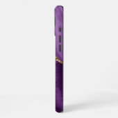Coque iPhone 16 Plus Monogramme d'agate florale or violet (Côté gauche)