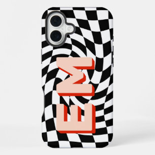 Coque iPhone 16 Plus Monogramme esthétique du tableau de contrôle rétro