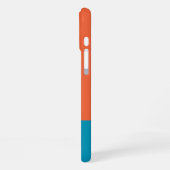 Coque iPhone 16 Plus Monogramme Monogrammé Simple Moderne Orange Bleu (Côté gauche)