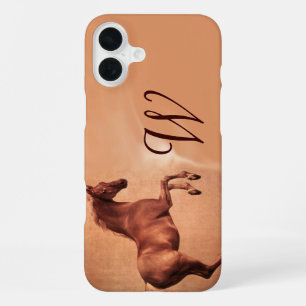 Coque iPhone 16 Plus Monogramme Rose Antique RED HORSE