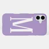 Coque iPhone 16 Plus Monogrammes Nom Violet Clair Cadeau Cool Faveur de (Verso Horizontal)