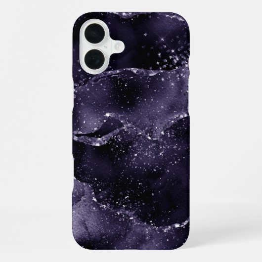 Coque iPhone 16 Plus Moody Agate | Midnight Indigo Deep Purple Glam (Verso)