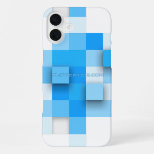 Coque iPhone 16 Plus mosaïque moderne tridimensionnelle de carrés de Sl
