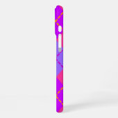 Coque iPhone 16 Plus Motif Argyle Bleu Clair et Rose (Côté gauche)