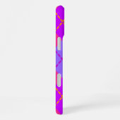 Coque iPhone 16 Plus Motif Argyle Bleu Clair et Rose (Côté droit)