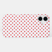 Coque iPhone 16 Plus Motif classique à petits pois rouges (Verso Horizontal)