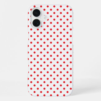 Coque iPhone 16 Plus Motif classique à petits pois rouges