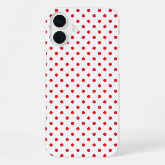 Coque iPhone 16 Plus Motif classique à petits pois rouges (Verso)