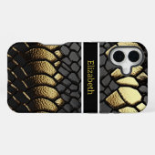 Coque iPhone 16 Plus Motif complexe de la peau d'un serpent (Verso Horizontal)