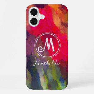 Coque iPhone 16 Plus Motif d'art Abstrait Monogrammed Scarlet