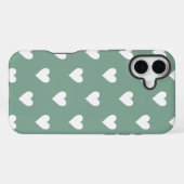 Coque iPhone 16 Plus Motif de cœur vert sauge (Verso Horizontal)