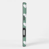 Coque iPhone 16 Plus Motif de cœur vert sauge (Côté droit)