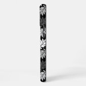 Coque iPhone 16 Plus Motif de feuille aînée noir blanc gris (Côté gauche)