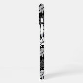 Coque iPhone 16 Plus Motif de feuille aînée noir blanc gris (Côté gauche)