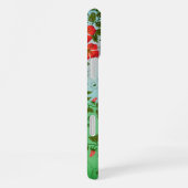 Coque iPhone 16 Plus Motif de fleurs rouges et vertes (Côté droit)