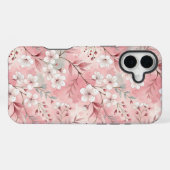 Coque iPhone 16 Plus Motif de fleurs Sakura rose (Verso Horizontal)