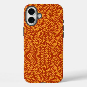 Coque iPhone 16 Plus Motif de vigne feuillue jaune doré