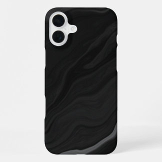 Coque iPhone 16 Plus Motif élégant en marbre de pierre noire