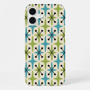 Coque iPhone 16 Plus Motif Étoile Éclatée de Style Mid Century Modern