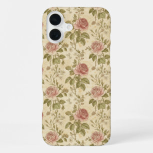 Coque iPhone 16 Plus Motif floral de rose vintage
