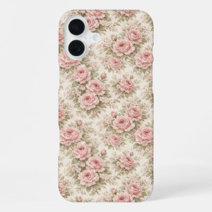 Coque iPhone 16 Plus Motif floral sans couture de rose vintage élégant