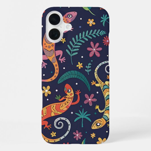 COQUE iPhone 16 PLUS MOTIF GECKOS (Verso)