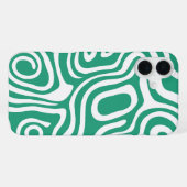 Coque iPhone 16 Plus Motif graphique de labyrinthe vert (Verso Horizontal)