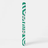 Coque iPhone 16 Plus Motif graphique de labyrinthe vert (Côté droit)