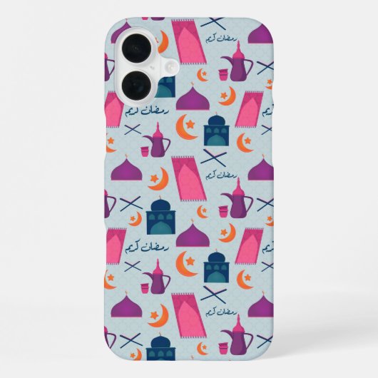 Coque iPhone 16 Plus Motif Joyeux Ramadan (Verso)