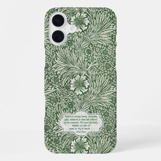 Coque iPhone 16 Plus Motif Marigold - William Morris (Verso)