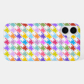 Coque iPhone 16 Plus Motif Pied-de-Poule Multicolore+Blanc (Verso Horizontal)