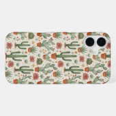 Coque iPhone 16 Plus Motif sans couture de cactus de désert succulent (Verso Horizontal)