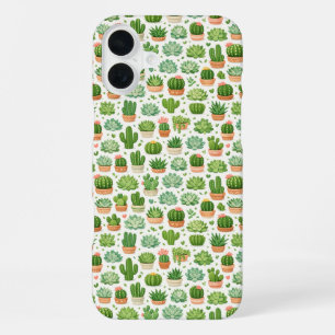Coque iPhone 16 Plus Motif sans couture de plante grasse mignonne