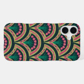 Coque iPhone 16 Plus motif vert en forme de coquillage (Verso Horizontal)