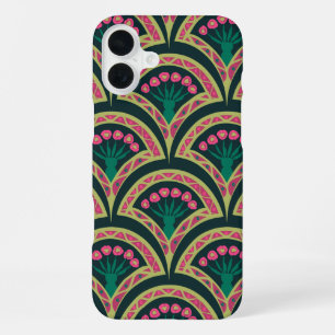 Coque iPhone 16 Plus motif vert en forme de coquillage