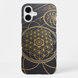 Coque iPhone 16 Plus Mystère de la spirale de la Fleur de Vie