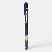 Coque iPhone 16 Plus Navy & Beige Clair Grandes Étoiles (Côté gauche)