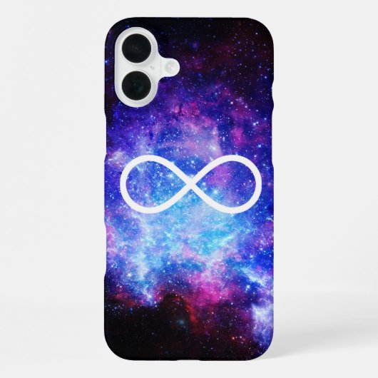 Coque iPhone 16 Plus Nébuleuse symbole de l'infini (Verso)