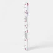 Coque iPhone 16 Plus Nœuds mignons rose et blanc (Côté droit)